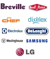 Breville, BeefEater, Chef, Dishlex, Electrolux, Delonghi, Westinghouse, Samsung, LG